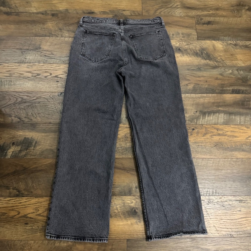 Abercrombie & Fitch 90s Relaxed Jeans Womens 32 14 High Rise Wide Leg Black - Picture 6 of 6